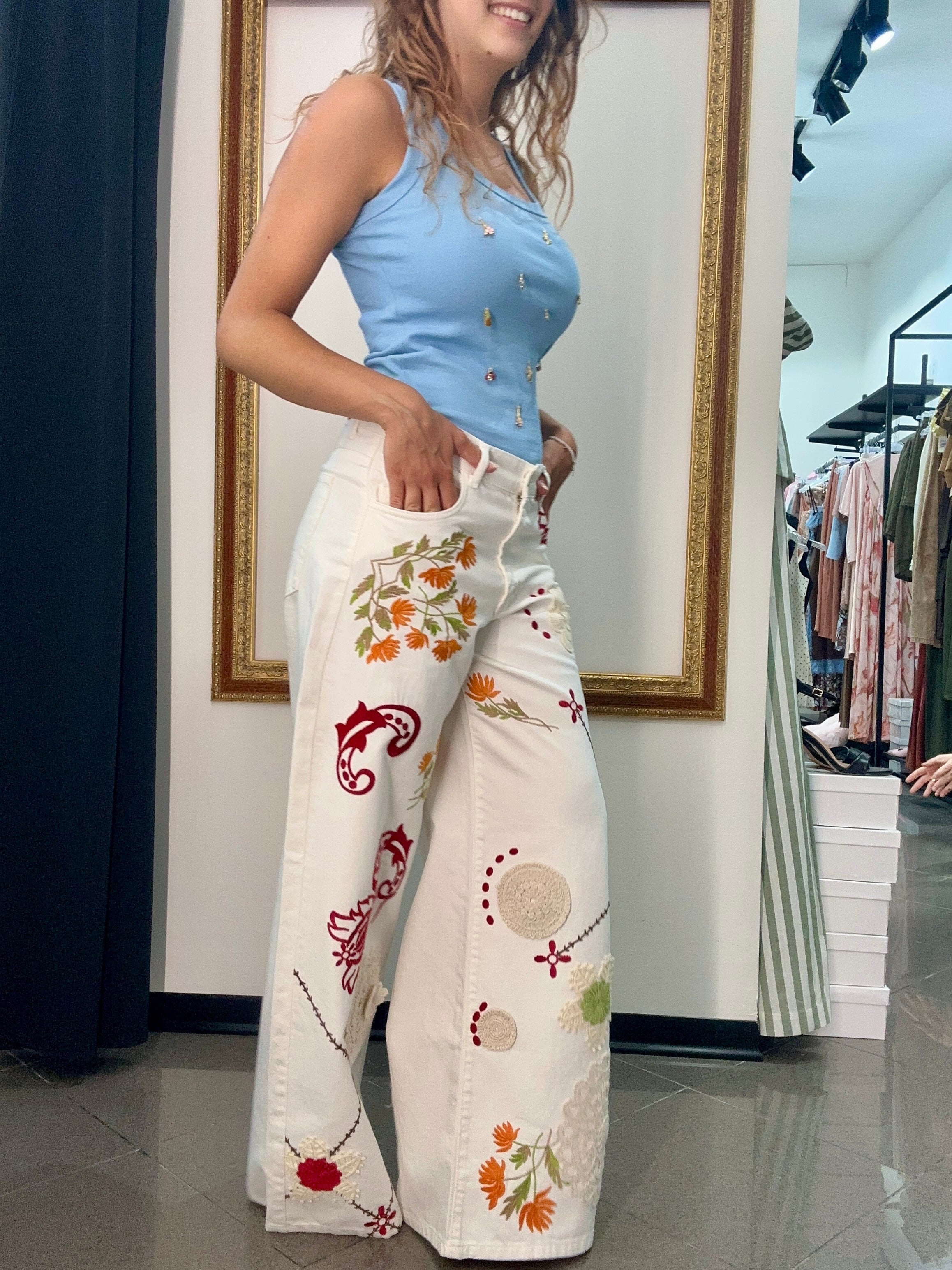 Pantalone Ricamato Kontatto