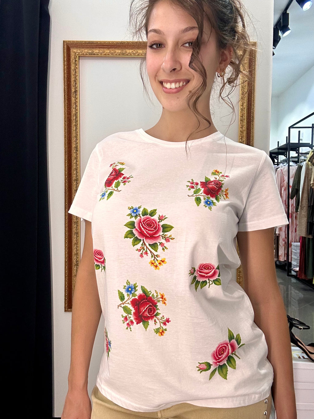 T-shirt Rose Kontatto