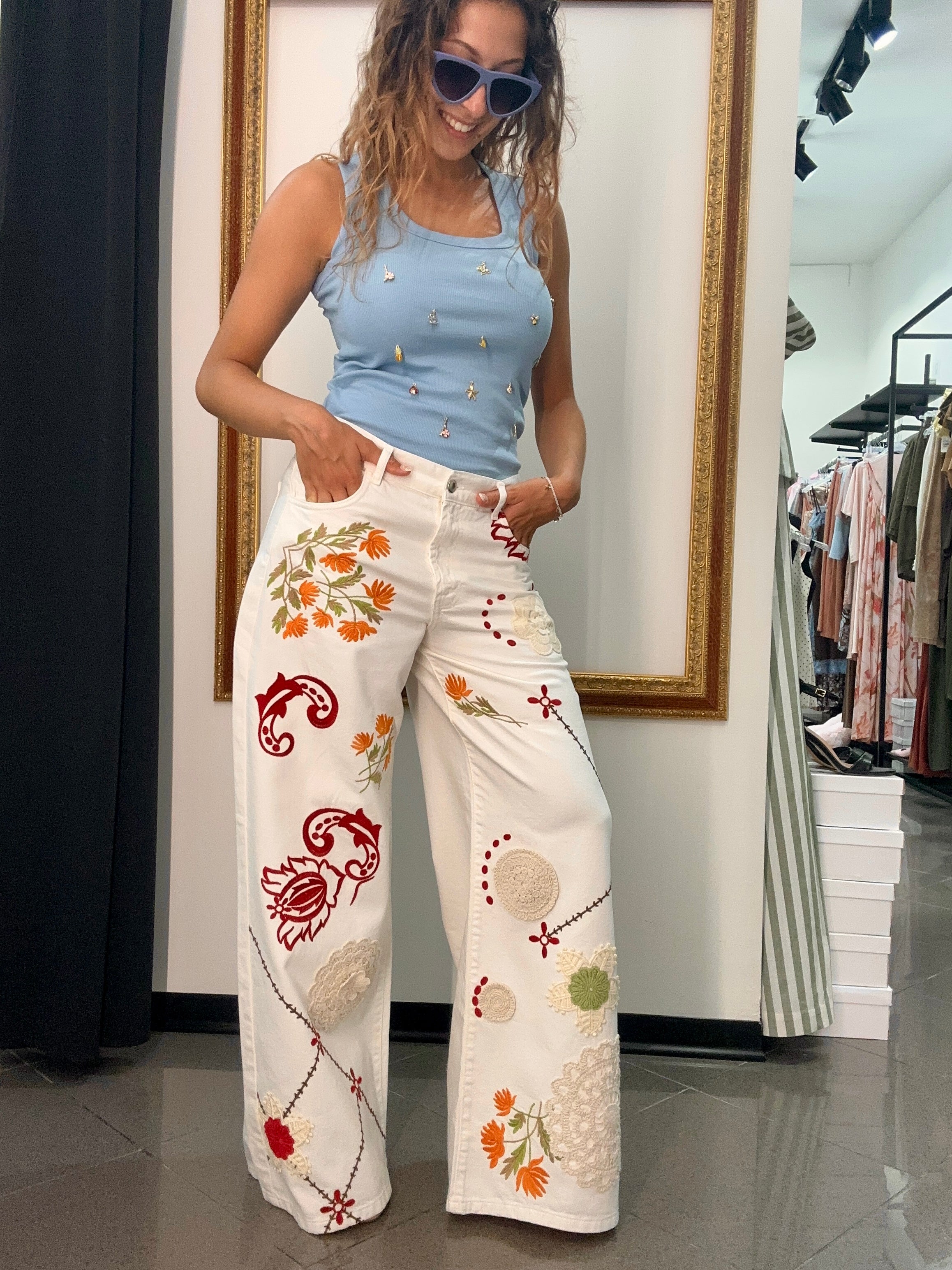 Pantalone Ricamato Kontatto